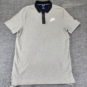 Nike Men's Sportswear Grey/Black Polo Men's Size Large Vintage